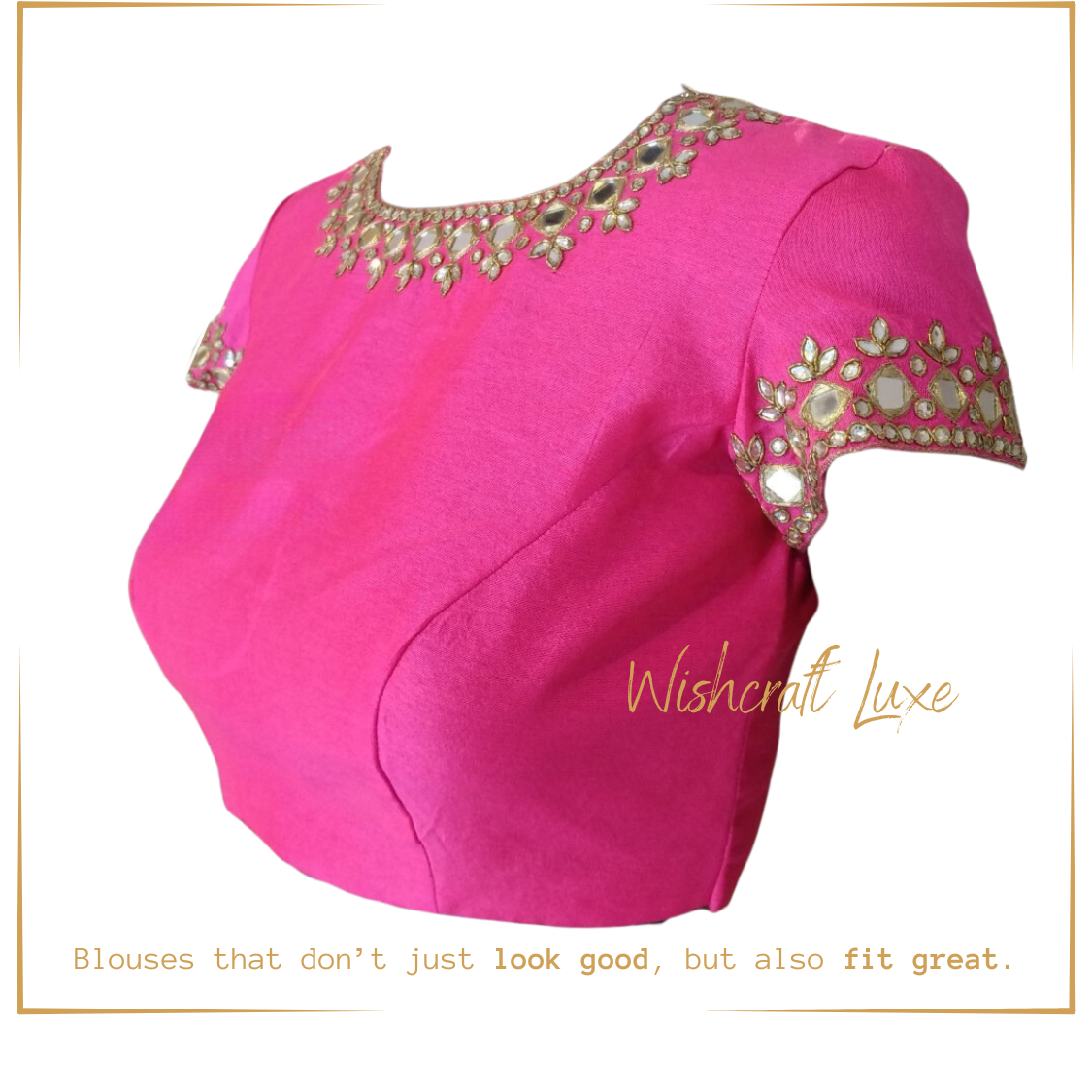 wishcraft luxe cover image of designer blouse in pink color