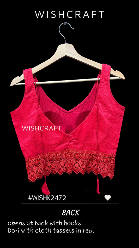 Deepika Trendy Red Sleeveless Blouse | Limited edition | Size 36