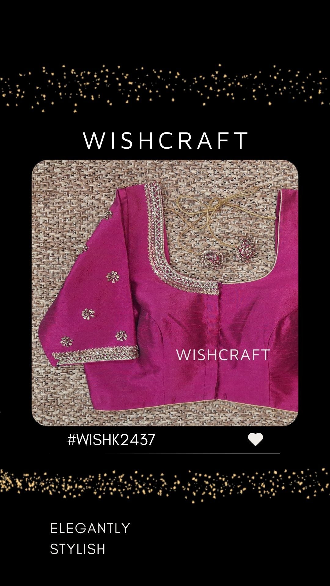 Kashish Designer Blouse with Golden Handwork - complimentary waist belt